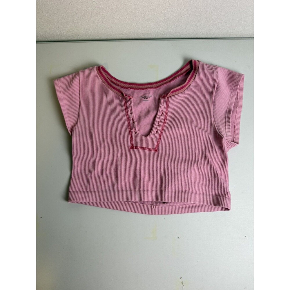 Urban Outfitters Out From Under Pink Ribbed Crop Top Size M/L